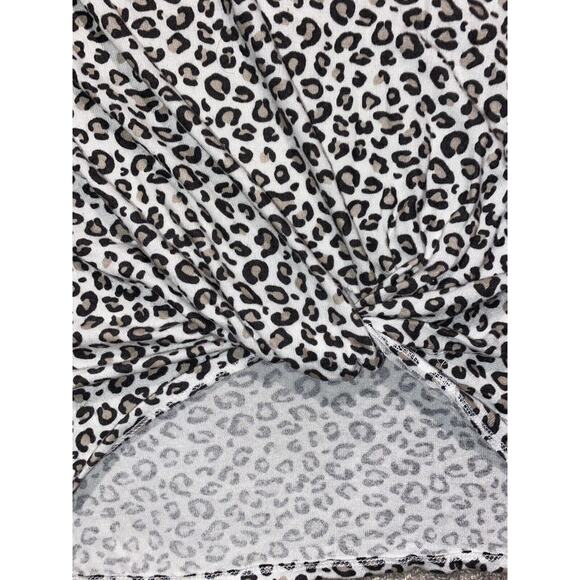 Gibsonlook Soft Knit Twist Front 3/4 Sleeve Top Sz Medium Cheetah Print NWT - Picture 4 of 7